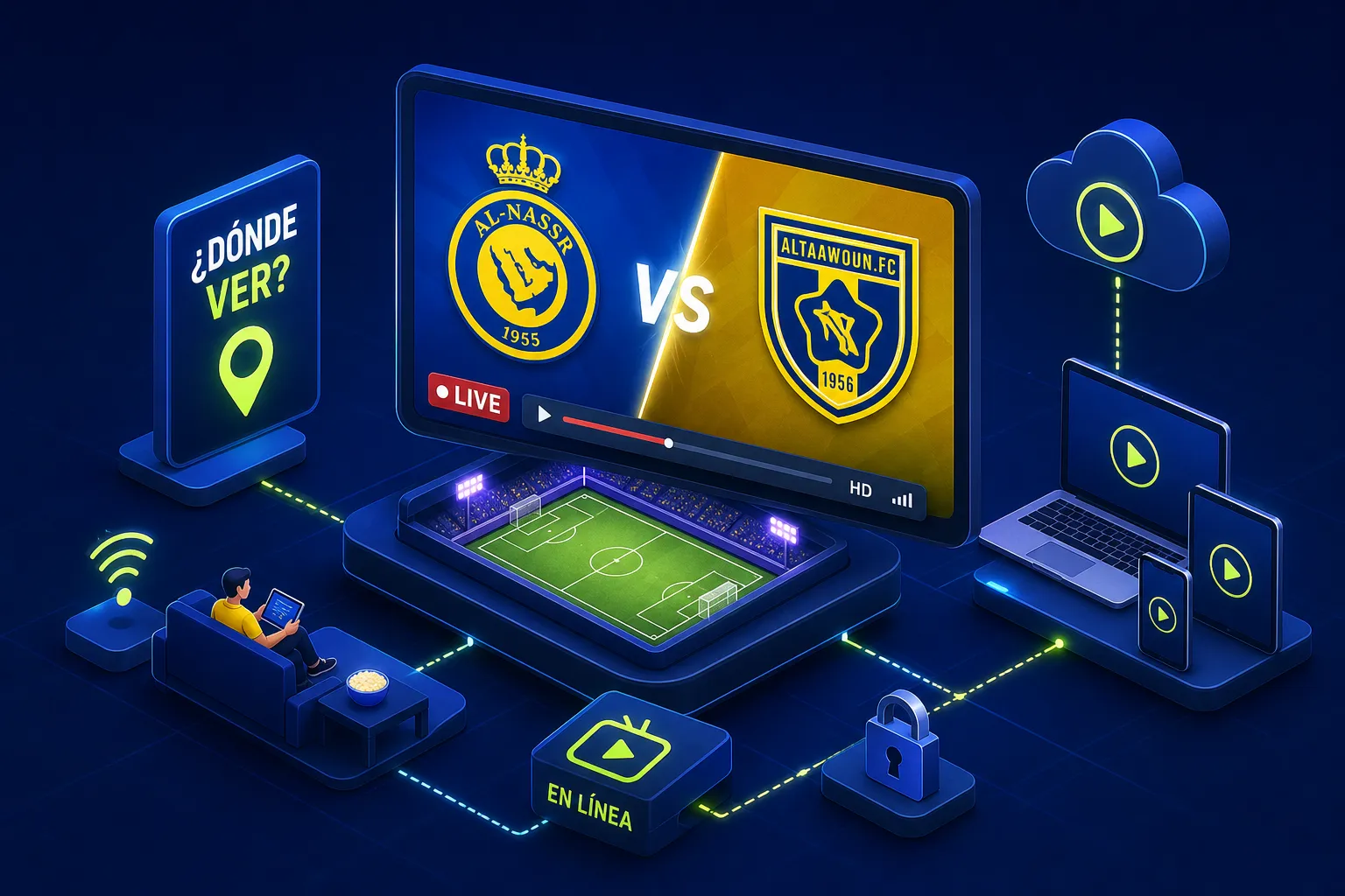 ¿Dónde ver Al-Nassr vs Al Taawon en línea hoy?