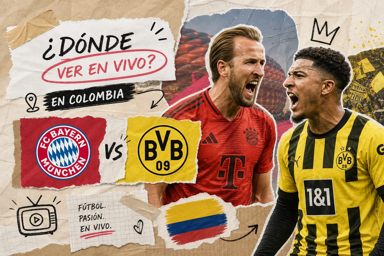 ¿Dónde ver Bayern vs Dortmund en vivo desde Colombia?