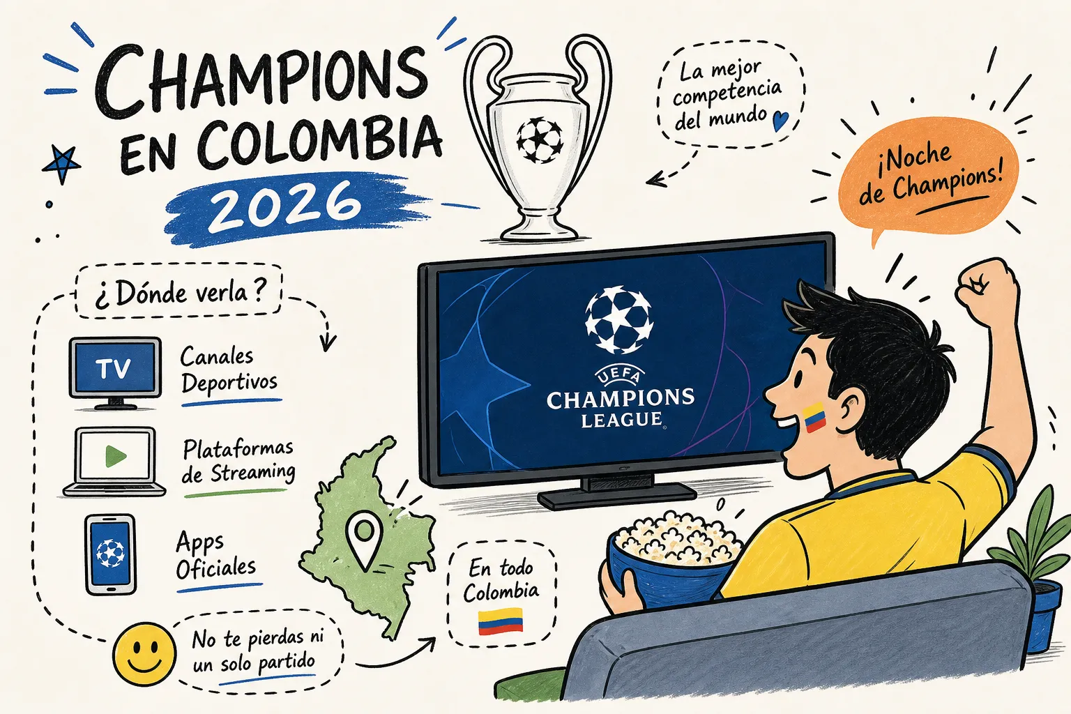 ¿Dónde ver la Champions League en Colombia en 2026?