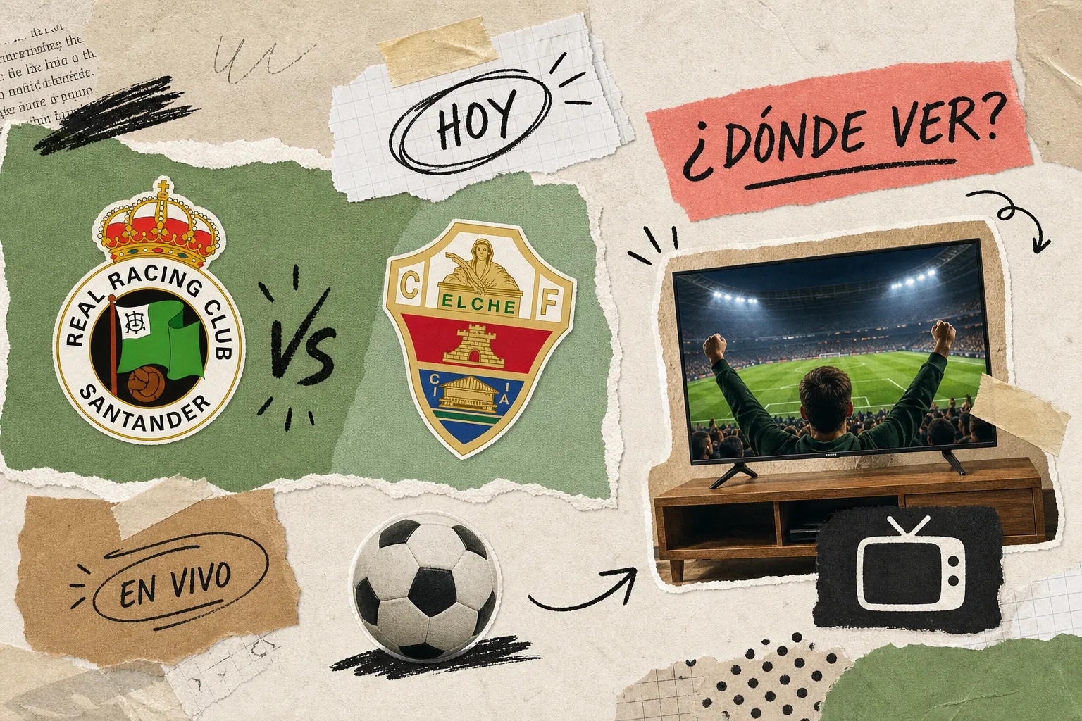 ¿Dónde ver Racing de Santander vs Elche hoy en TV?