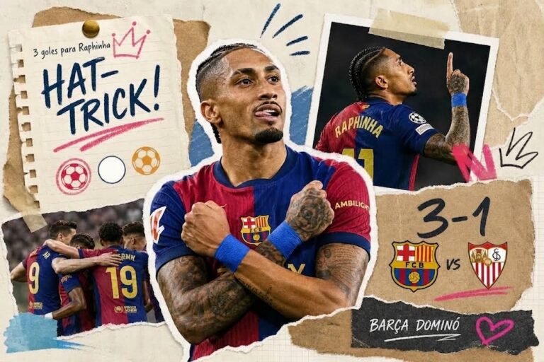 Hat-trick de Raphinha