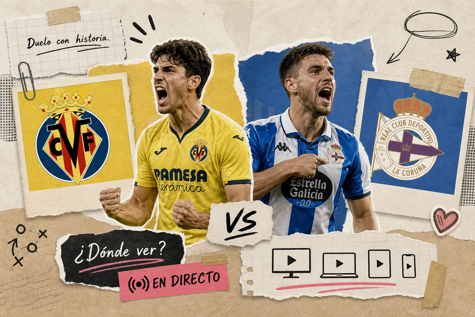 ¿Dónde ver Villarreal vs Deportivo de La Coruña en directo?